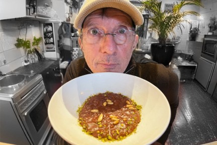 Chocoladerisotto met pistachenoten