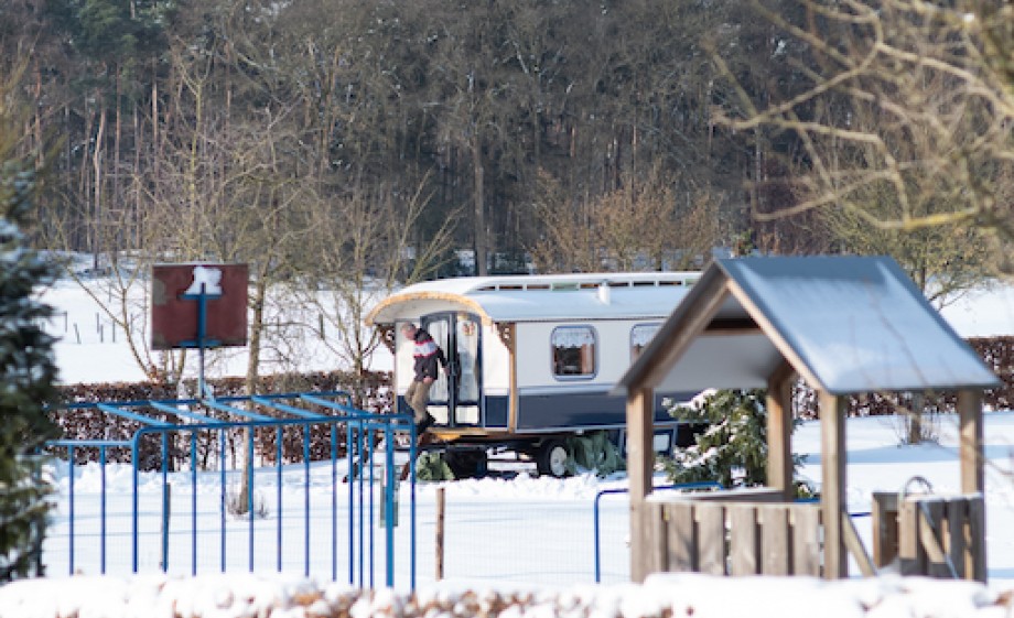 Woonwagen op de wintercamping in Vorden | Foto: Marjon Lukje
