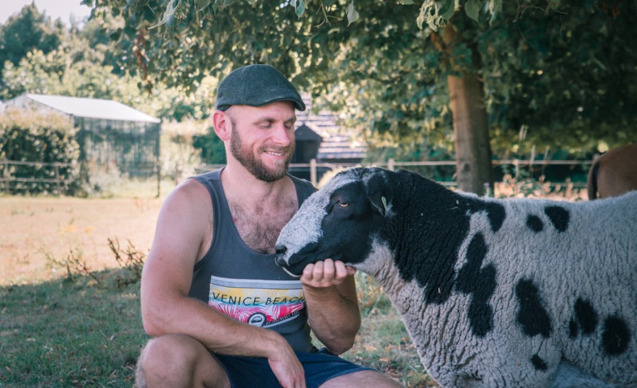 Jeff met zijn schaap