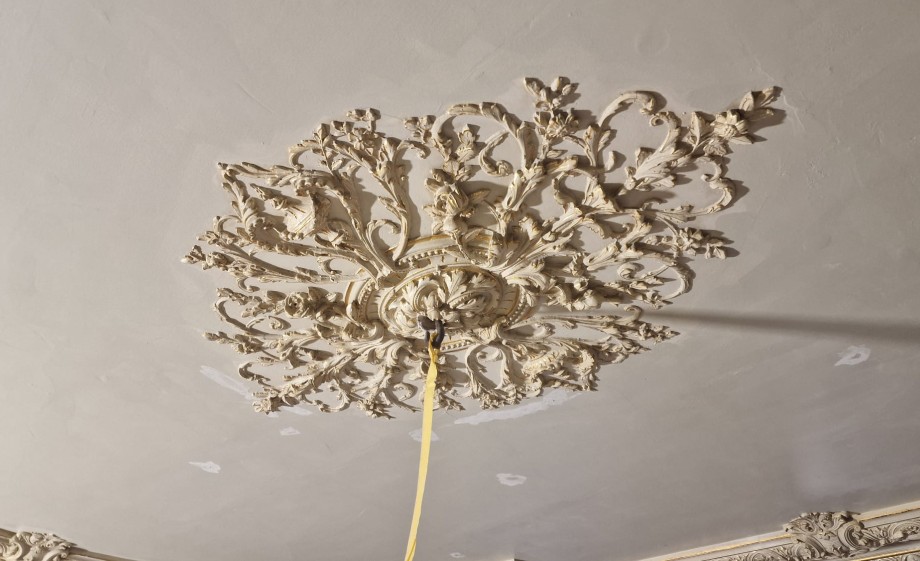 Ornamenten aan het plafond voor de BinnensteBuiten vakwerk rubriek | Foto: Geers Schilderwerken