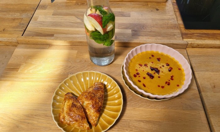 Pestopakketjes met soep