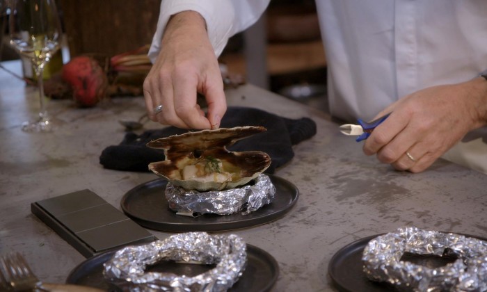 Amuse: Sint-Jakobsschelp uit de oven