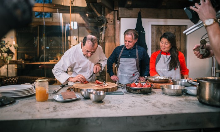 Gepocheerde peer met pistache