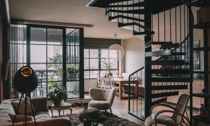 Luxe loft leefruimte