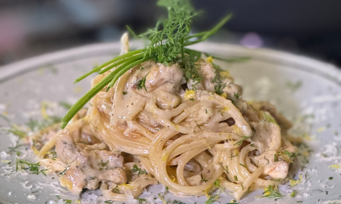 romige pasta met kip