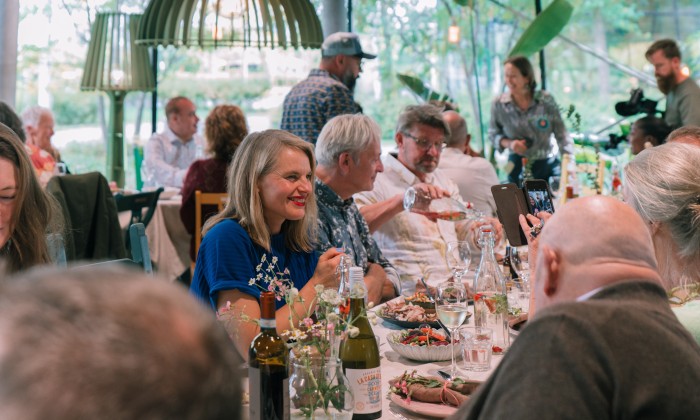 Duurzame Marieke Eyskoot in gesprek met fans van het programma | Foto: Sheena Schouwink