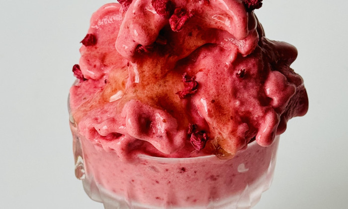Frozen yoghurt aardbeien