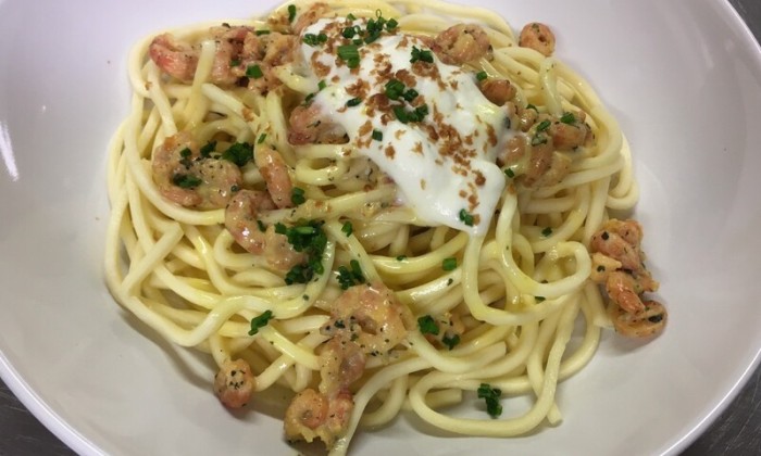 Verse pasta met Hollandse garnaaltjes