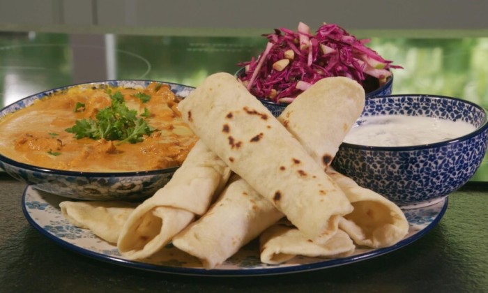 Butter chicken met chapata's