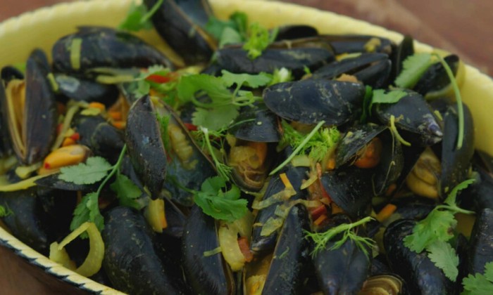 Indiase curry met verse mosselen