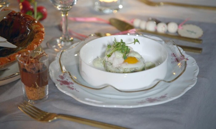 Gerookte forel met aardappelsalade en een dillemayonaise