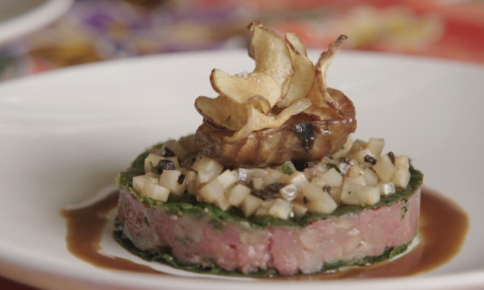 Steak tartare met Hollandse aardperen, kastanje en truffel