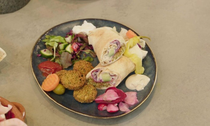 Flatbread met falafel