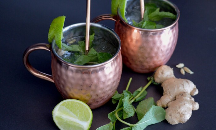 Moscow mule met wodka, gemberbier en limoen