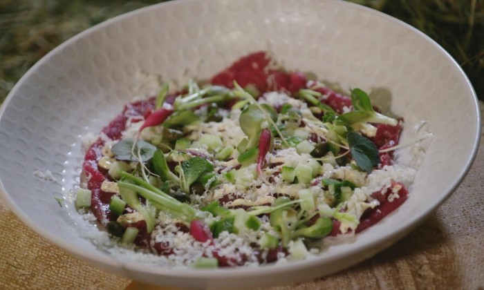 Verse carpaccio met hooikaas