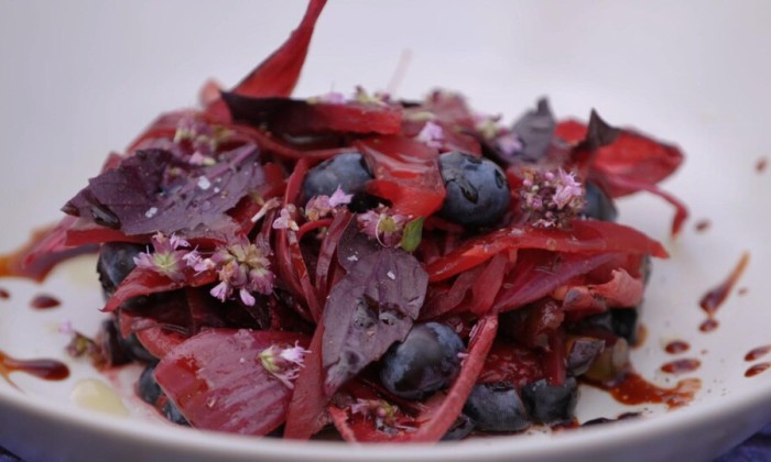 Blauwe bessen salade