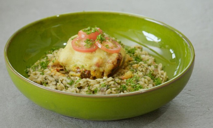 Orzo met portobello uit de oven