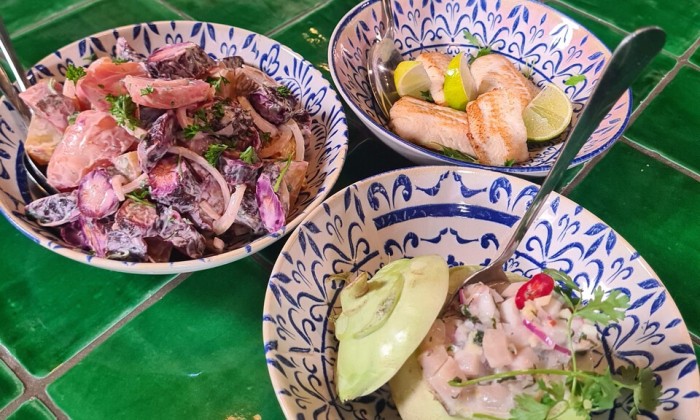 Gevulde koolrabi met biet en scholfilet