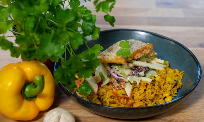 Gebakken rijst met zeevruchten