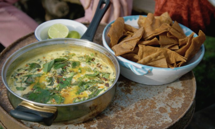 Shakshuka met kruiden van het land