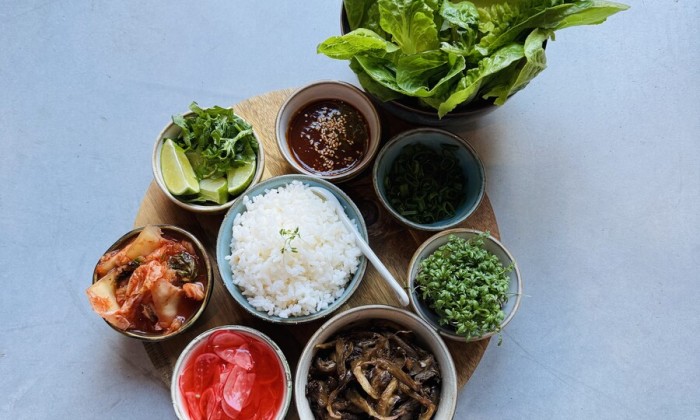 Gevulde sla blaadjes