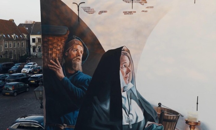 Historische muurkunst in Harderwijk