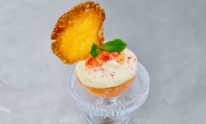 Marmelade ijs en sinaasappel kletskop