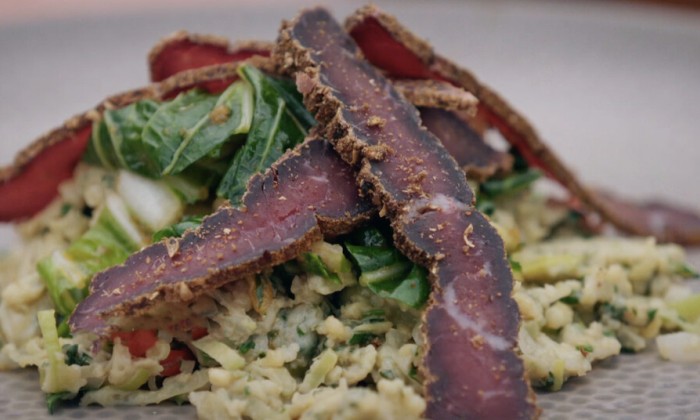 Salade met gekruide biltong