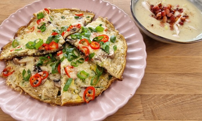 Crispy omelet met witlofsoep