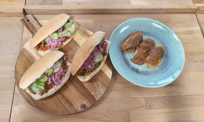 Broodje bakkeljauw met gebakken banaan