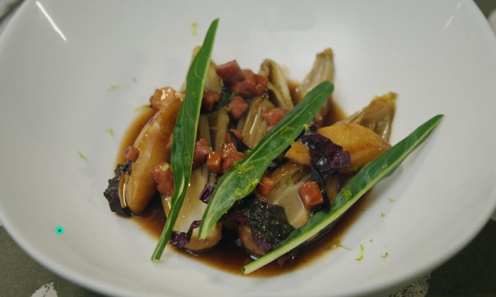 Witlof met appelstroop