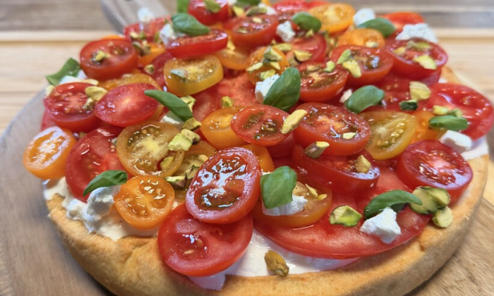 Hartige taart met stracciatella