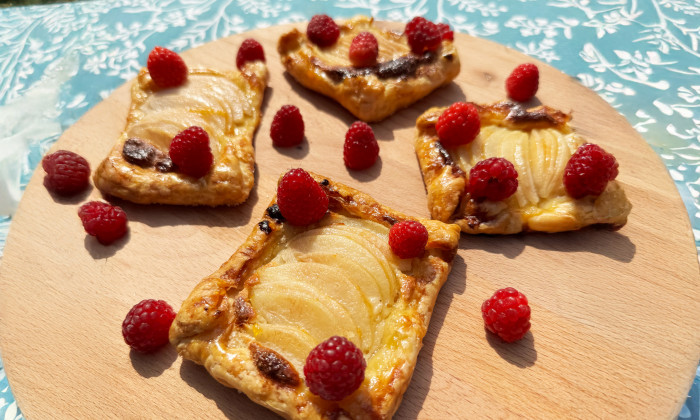 Taartje met frangipane en nashiperen