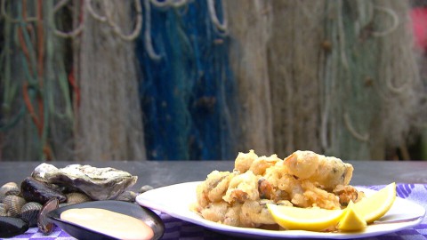 Tempura van wilde wadschelpen (34) Tempura van wilde wadschelpen (34)