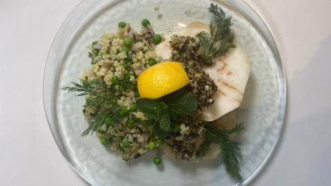 Gepofte knolselderij met bulgur Gepofte knolselderij met bulgur