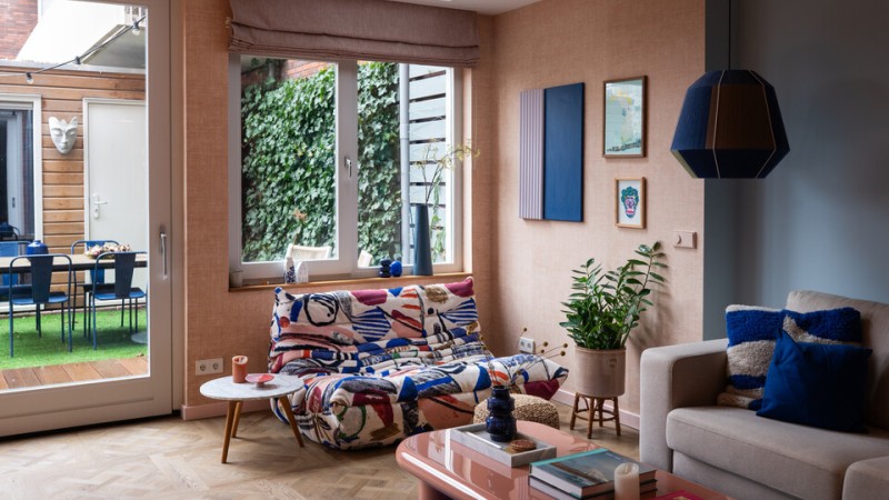 Blauw appartement - Fotografie: Sheena Schouwink